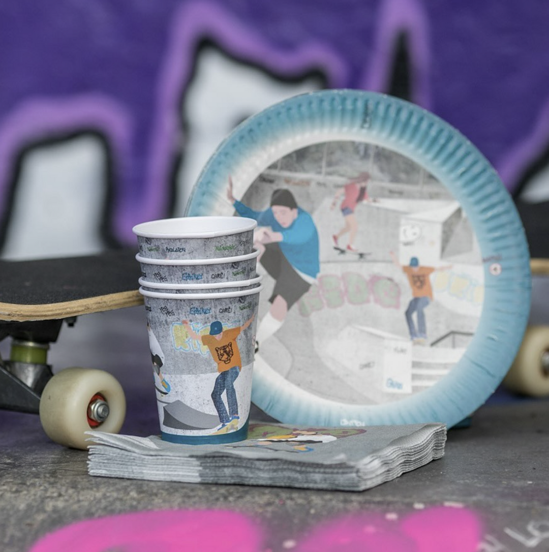 Tattoos, Skatepark, 1 Karte, 11 Tattoos kinderparties-shop