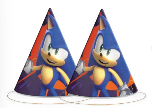 Sonic-Party-Hüte-6er-Pack-11-x-16cm