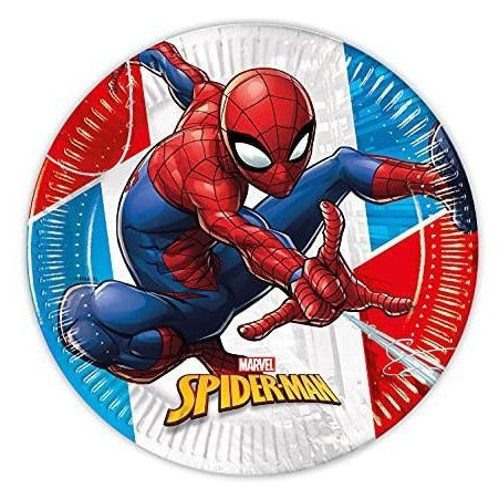 Party-Teller Spiderman Marvel, 8 Stück, 23 cm, kompostierbar