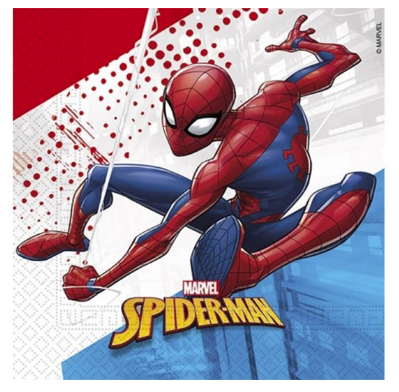 Servietten Spiderman Marvel, 20 Stück, kompostierbar