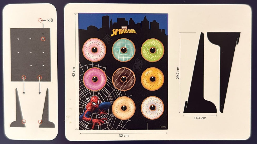Spiderman-Donut-Ständer-World-of-Webs-für-9-Donuts-32x42-cm