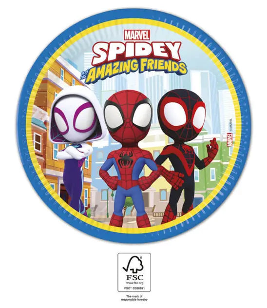 Party-Teller Spidey & His Amazing Friends, 8 Stück, 23 cm kinderparties-shop