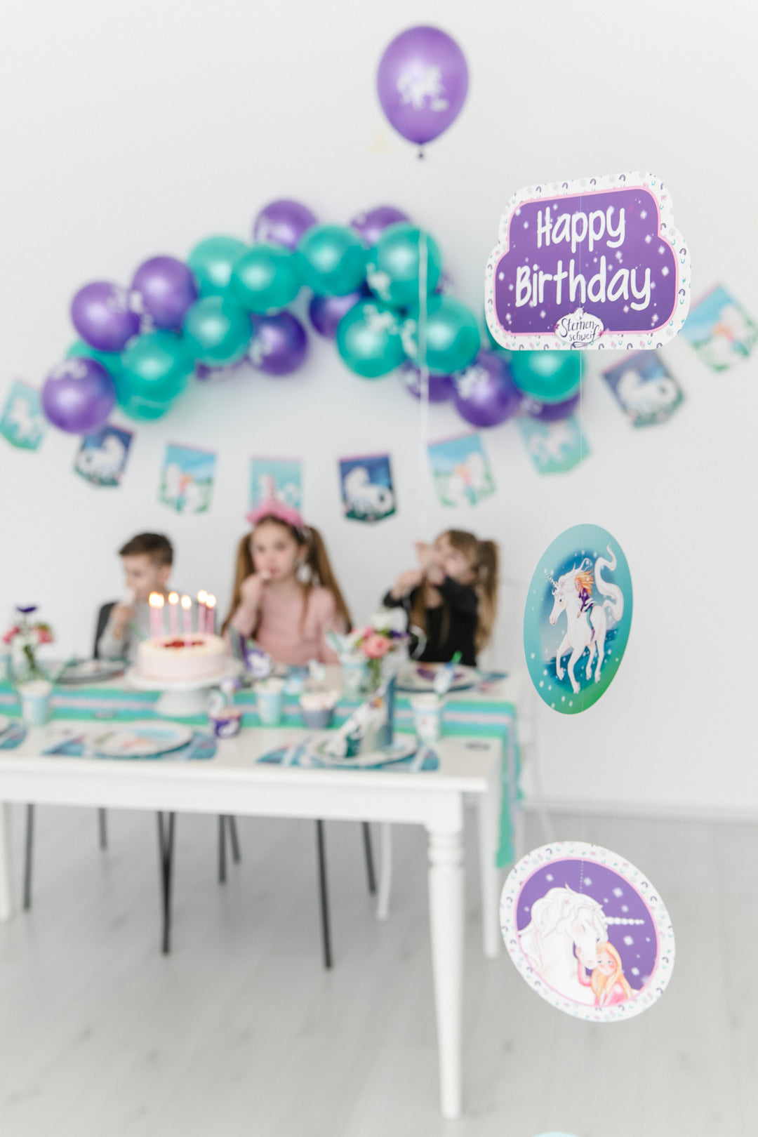 Sternenschweif Einhorn Trinkhalme, Papier, 8 Stück kinderparties-shop