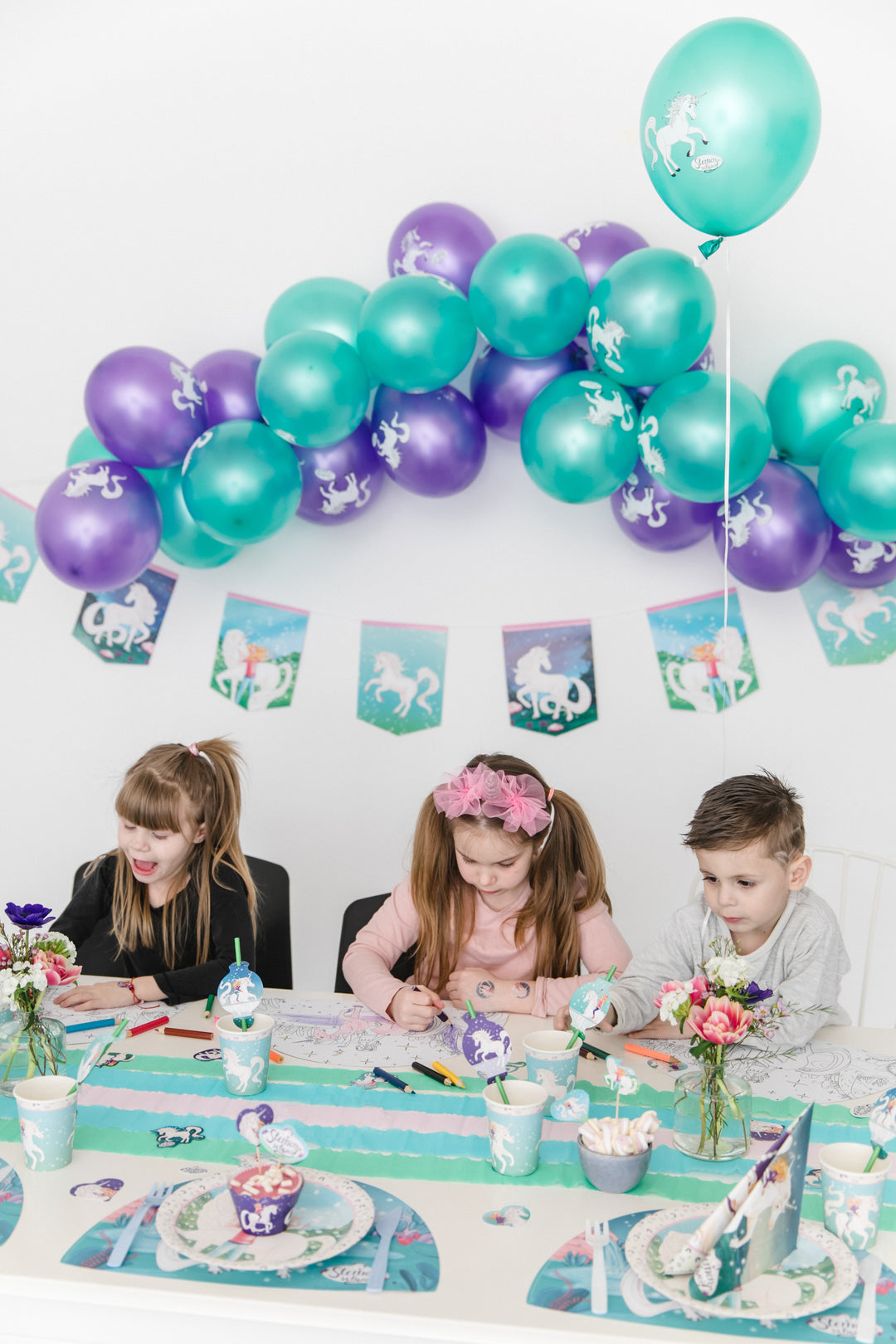 Sternenschweif Einhorn Trinkhalme, Papier, 8 Stück kinderparties-shop