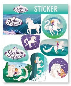 Sternenschweif Mitgebsel Sticker, Party Give-away, 8 Aufkleber kinderparties-shop