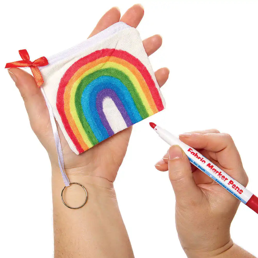 Stoffmal-Stifte mit feiner Spitze, Regenbogenfarben, 10er Pack kinderparties-shop