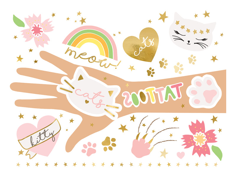 Katzen-Tattoos-für-Kinder-abwaschbar-12-Motive