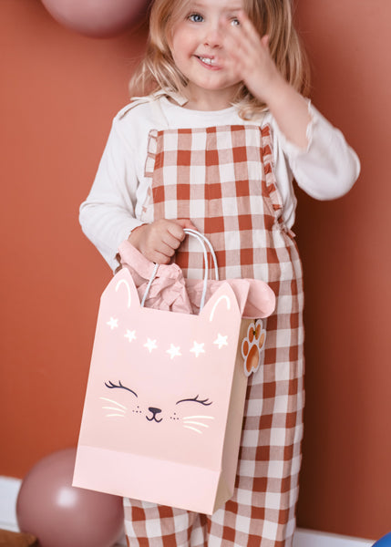 Geschenktüte-Katzenmotiv-rosa-mit-Gold-1-Stück