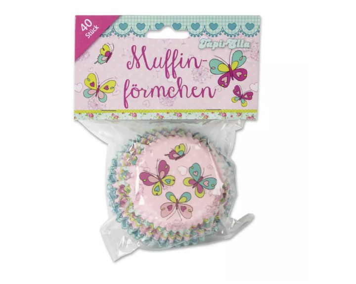 Muffin Förmchen TapirElla Schmetterling, 40 Stk. kinderparties-shop