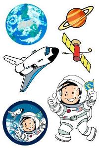Tattoos Astronaut Flo, 1 Karte mit 6 Motiven