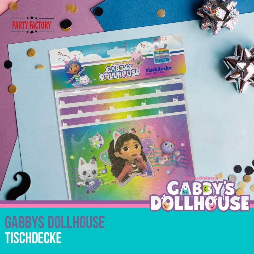 Tischdecke Gabby's Dollhouse, Papier, 1.8 x 1.2 m