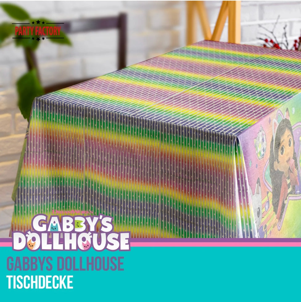Tischdecke Gabby's Dollhouse, Papier, 1.8 x 1.2 m
