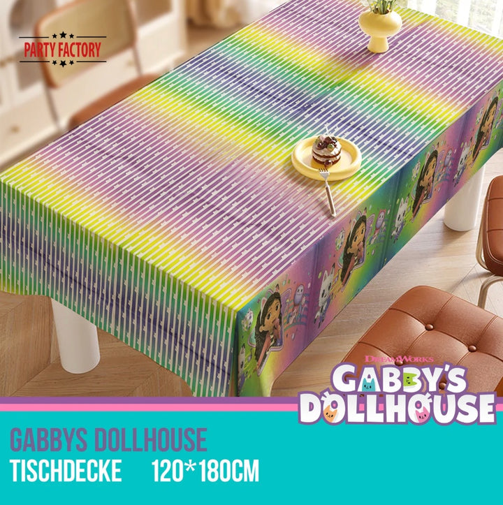 Tischdecke Gabby's Dollhouse, Papier, 1.8 x 1.2 m