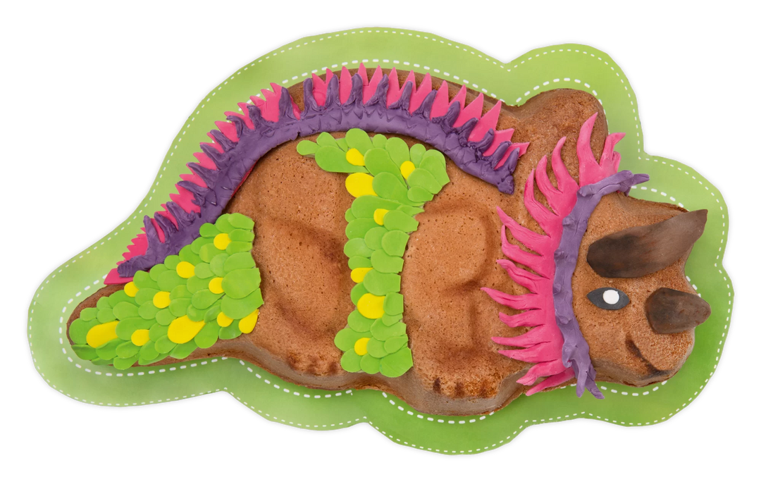 Triceratops Backform, Trixi der Dino, Dinosaurier Party kinderparties-shop
