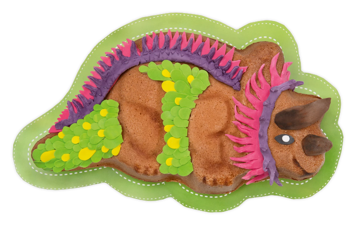 Triceratops Backform, Trixi der Dino, Dinosaurier Party kinderparties-shop