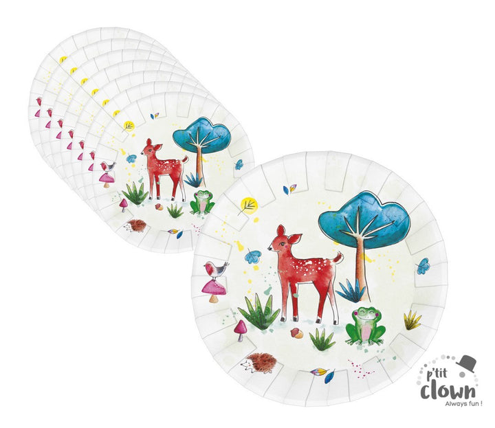 Party Teller Waldtiere, Forrest Animals, 23 cm, 8er Pack kinderparties-shop