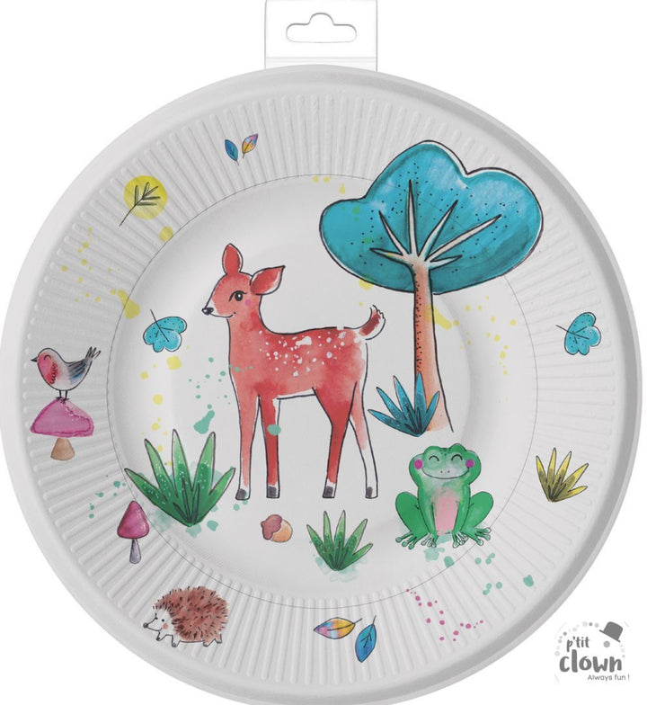 Party Teller Waldtiere, Forrest Animals, 23 cm, 8er Pack kinderparties-shop