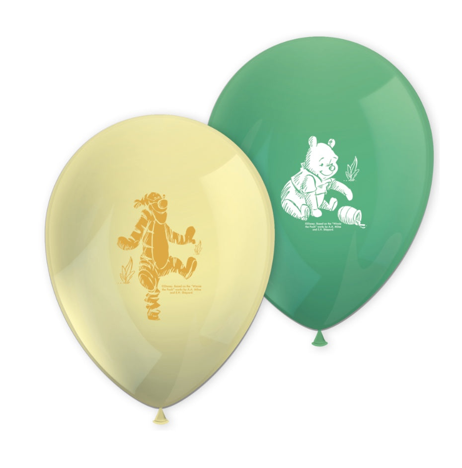Winnie Pooh & Tigger Luftballons, Natur-Motto, 8 Stück