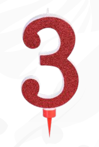 XL Zahlenkerze 1-9 und 0, rot mit Glitzer, 12 cm