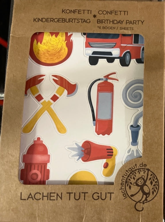 XXL Konfetti Feuerwehr, Tischdeko, 8 Bögen