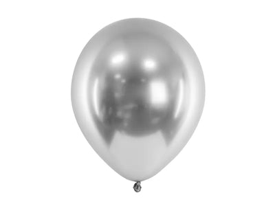 Luftballons Glossy, silber, 30 cm, 10er Pack