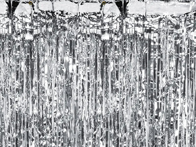 Vorhang Kreppgirlande Silber Backdrop, 90 x 250 cm
