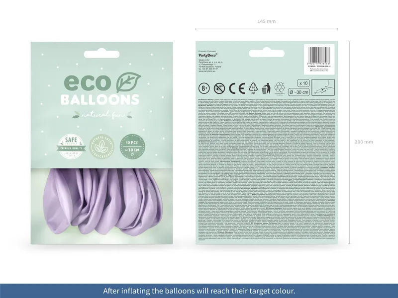 Luftballons, lavendel metallisiert, Eco, 30 cm, 10er Pack