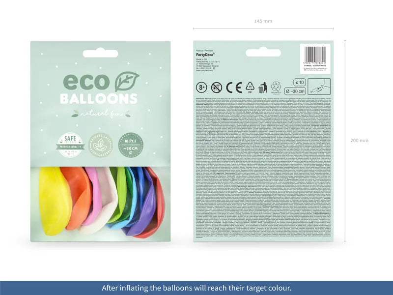 Luftballons pastell Mix, Eco, 30 cm, 10er Pack