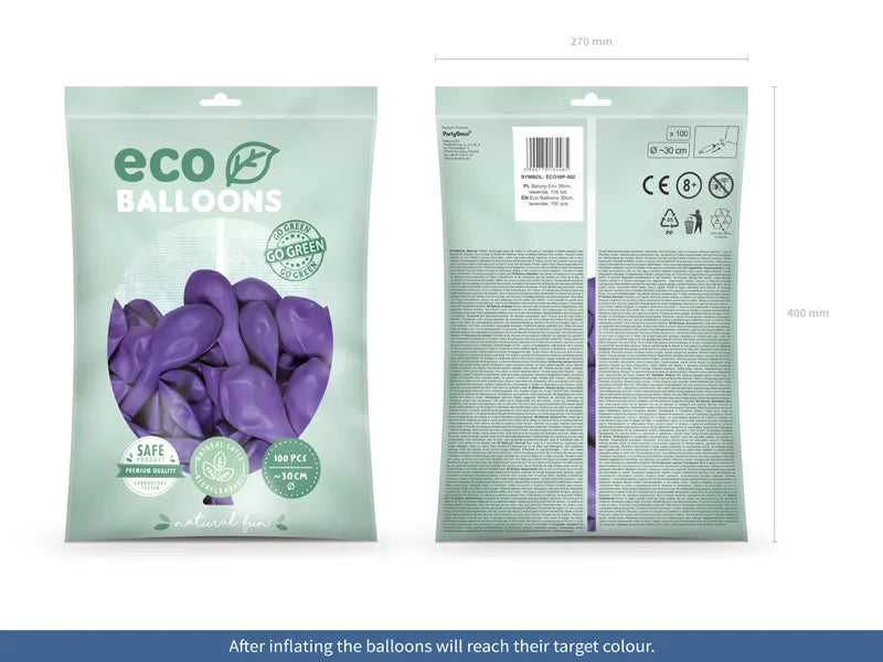 Superpack Luftballons Eco, pastell violett/flieder, 30 cm, 100er Pack kinderparties-shop