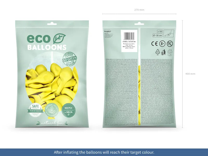 Superpack Luftballons Eco, pastell gelb, 30 cm, 100er Pack