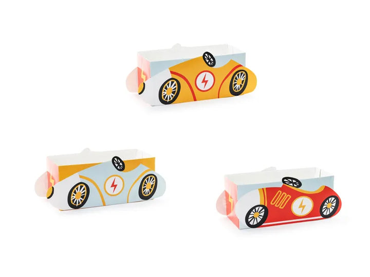 Autos / Rennwagen Snack- / Popcorn-Boxen, 3er Pack kinderparties-shop