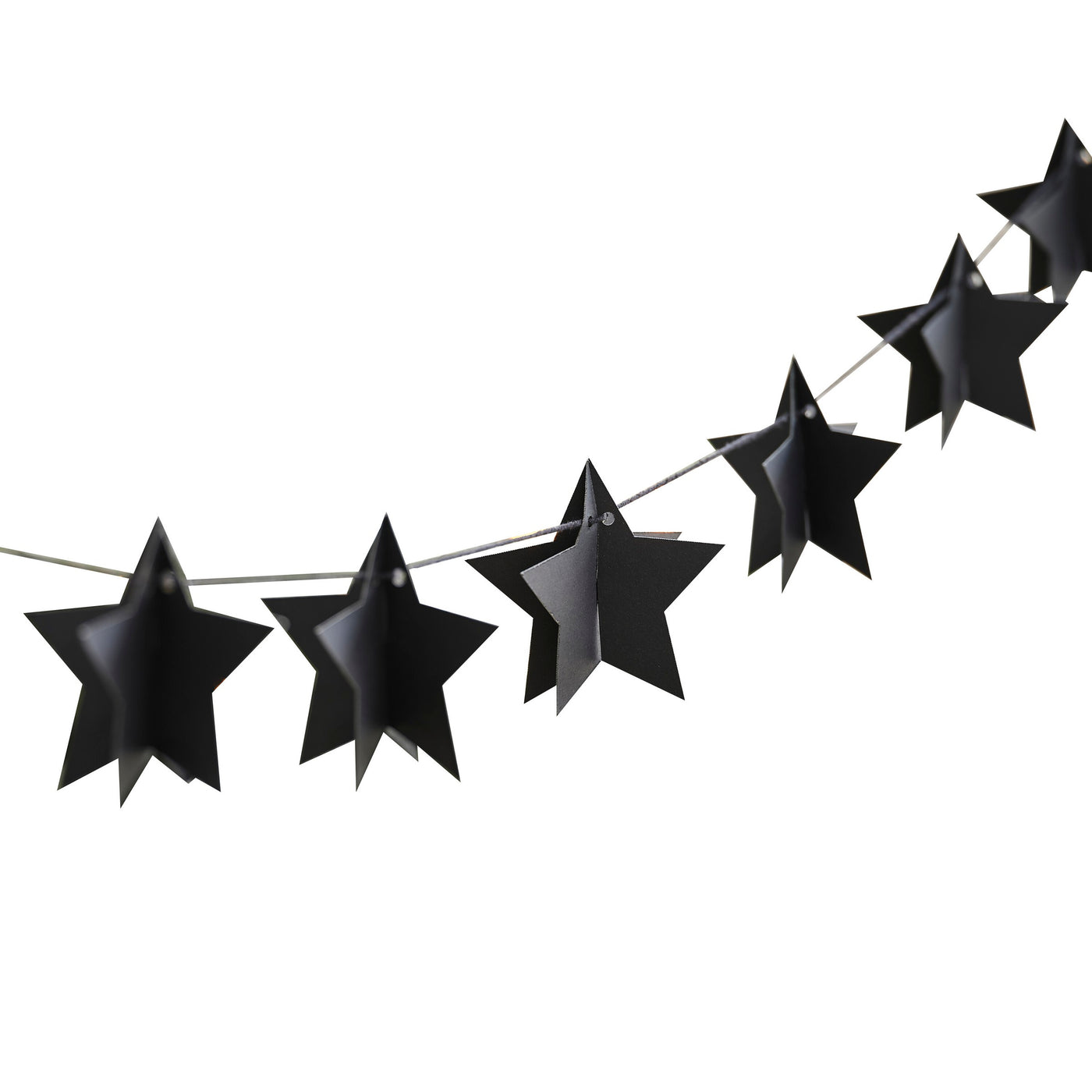 Schwarze 3D Sternen Girlande, Weihnachten & Party, 2m
