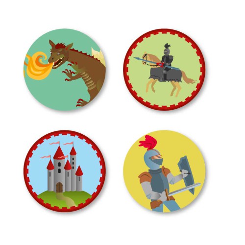 Muffinaufleger Drachen und Ritter, Esspapier, 12er Pack kinderparties-shop