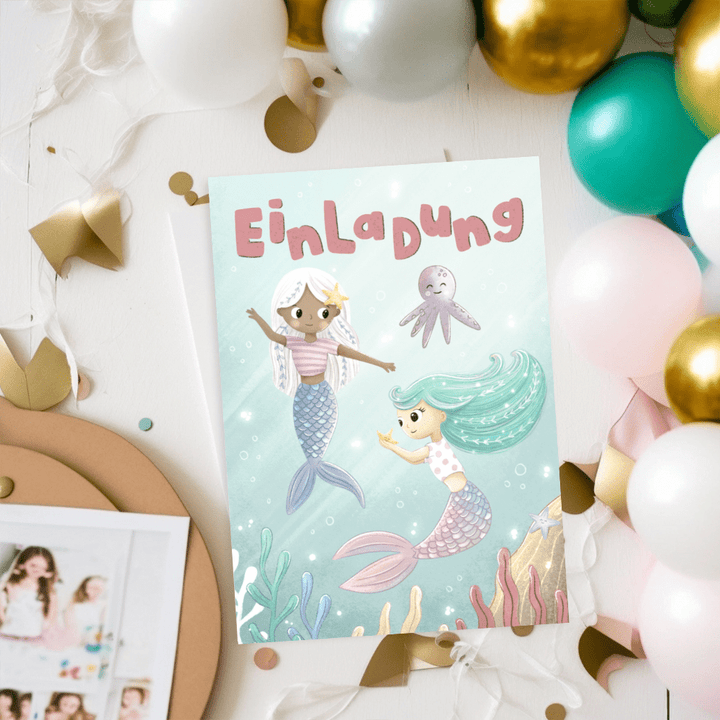 Meerjungfrau-Einladung-NEU-10-Stk