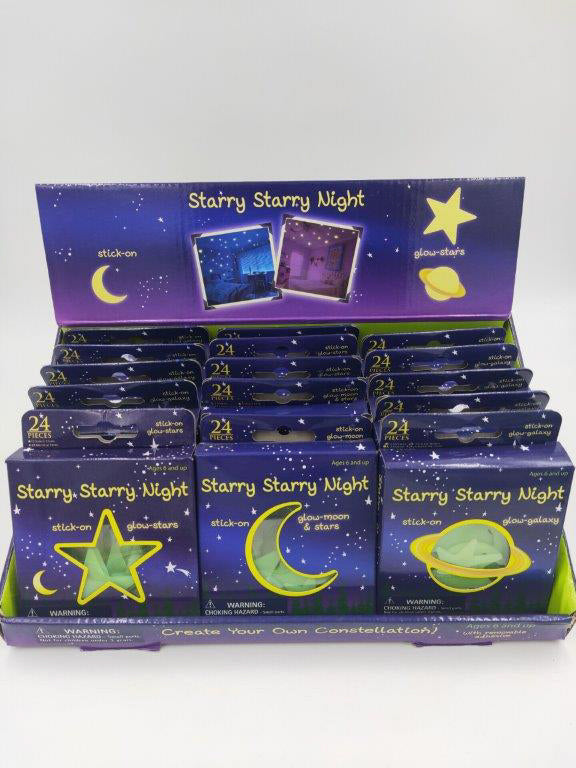 Weltraum Glow in the dark Stern/ Mond/ Planeten, 24 tlg