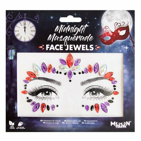 Face Jewels Midnight Masquerade, selbstklebende Gesichtssteine, 1 Bogen image