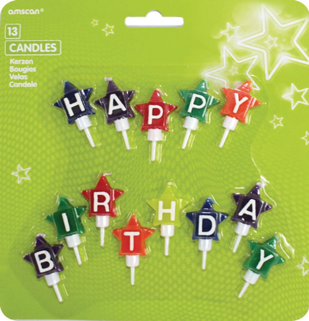 Tortenkerzen-Happy-Birthday-Sterne-13-Stück-bunt