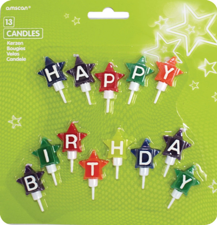 Tortenkerzen-Happy-Birthday-Sterne-13-Stück-bunt