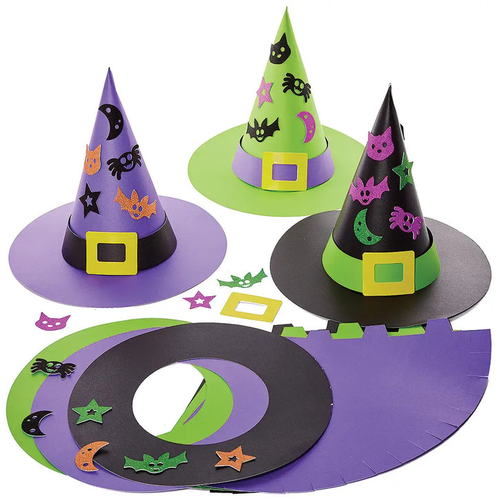 Set di cappelli da strega e da mago, confezione da 3, scatola di cartone