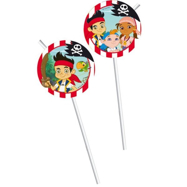 Trinkhalme, Jake & die Nimmerlandpiraten, 6er Pack kinderparties-shop