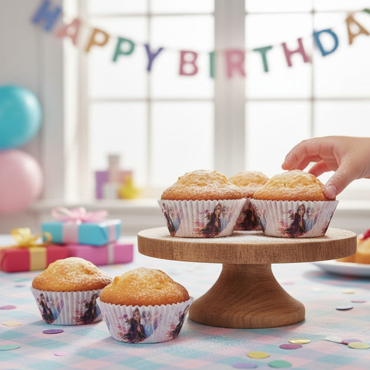 kinderparties.ch Muffinförmchen mit Anna und Elsa aus Die Eiskönigin, 25 Stück, für Backen und Geburtstage