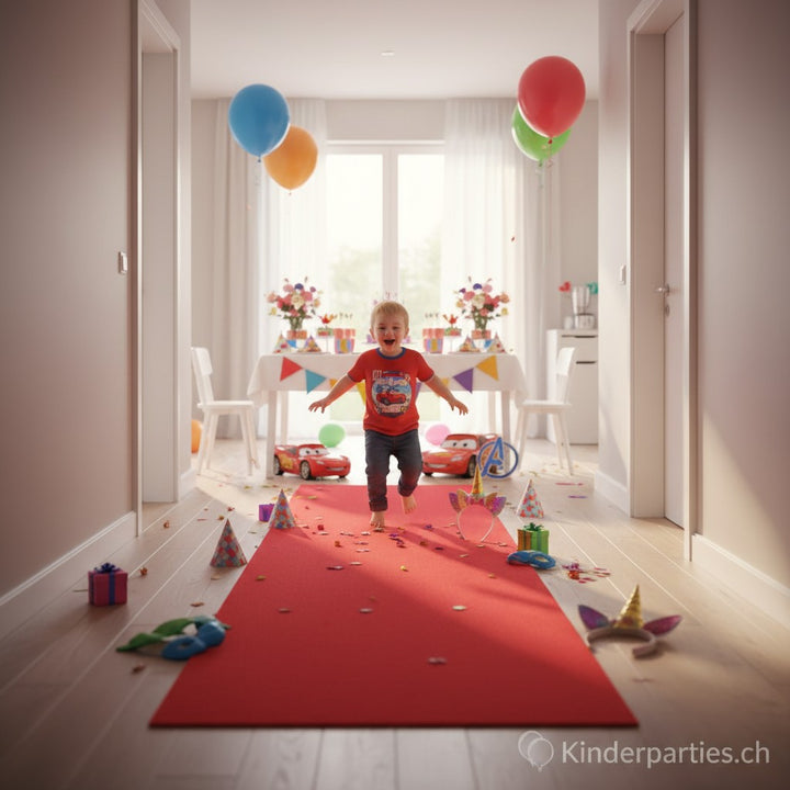 kinderparties.ch Roter Teppich 450 x 60 cm, ideal für Hollywood-Mottopartys und als Raumdeko.
