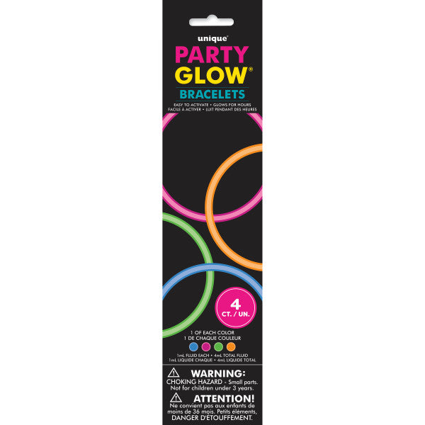 Partyspass: Knicklicht Armreifen, Glow in the dark, Farben-Mix, 4er, 10er oder 25er Pack