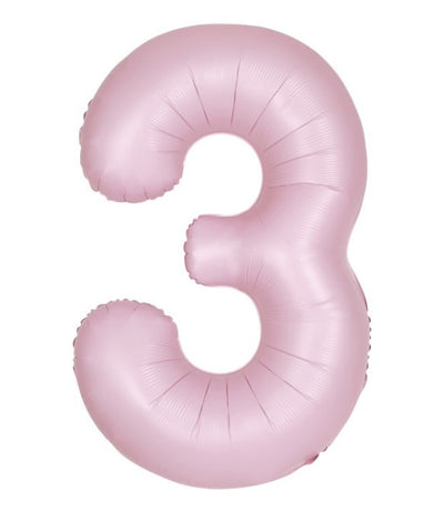 Matte Rosa Zahlen Folienballone, Nummer 1-9 und 0, 86 cm