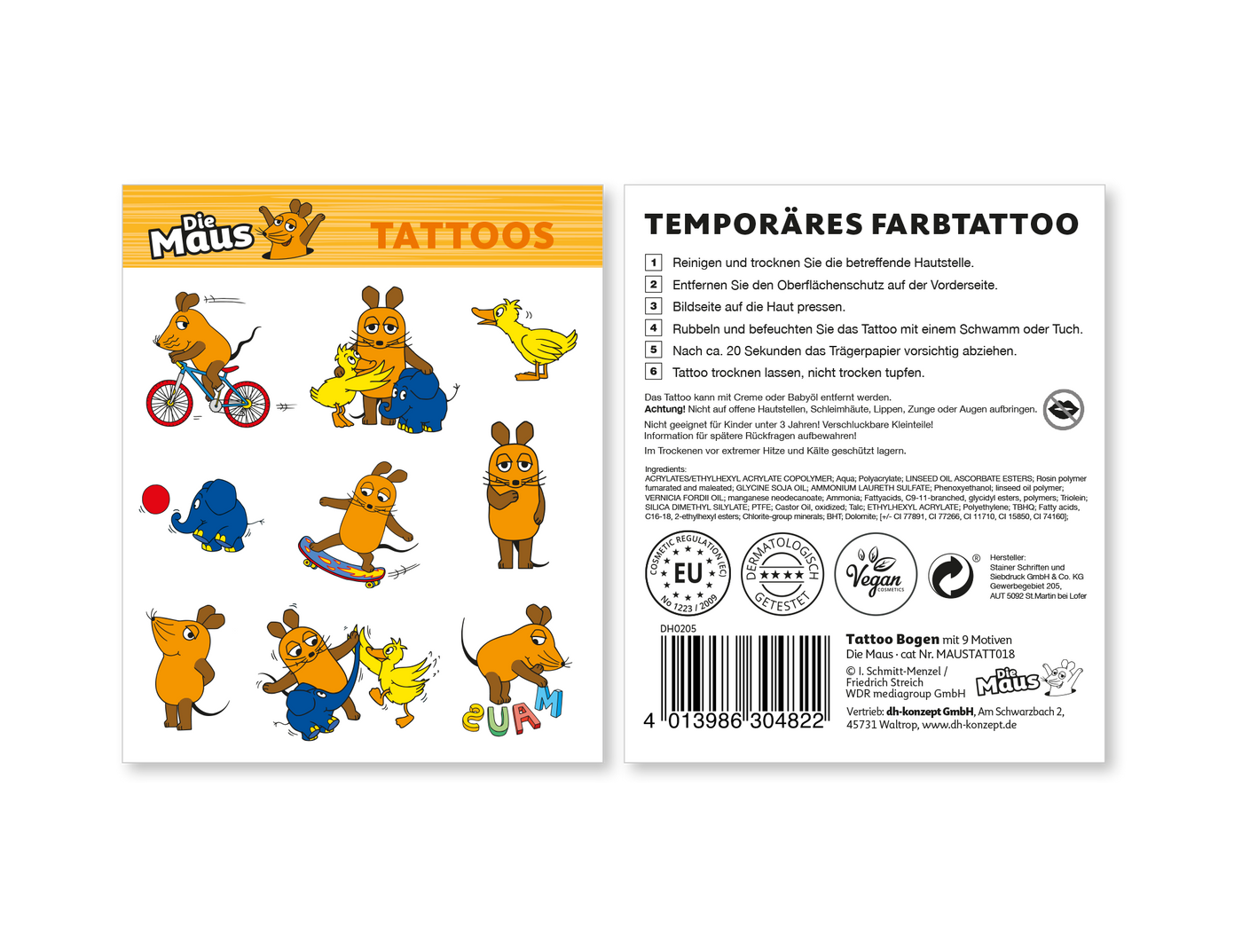 Tattoos, Die Maus, 1 Karte, 9 Stk
