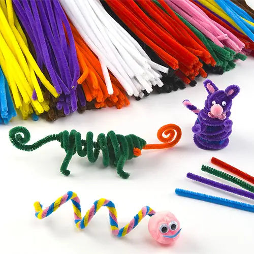 Pipe cleaners for handicrafts, 120 pieces, many different color combinations. color combinations