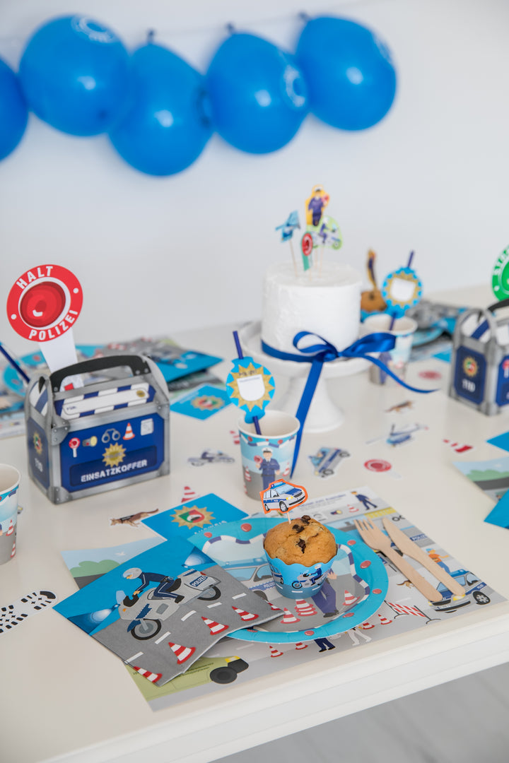 Platzset Polizei, 6er Pack kinderparties-shop