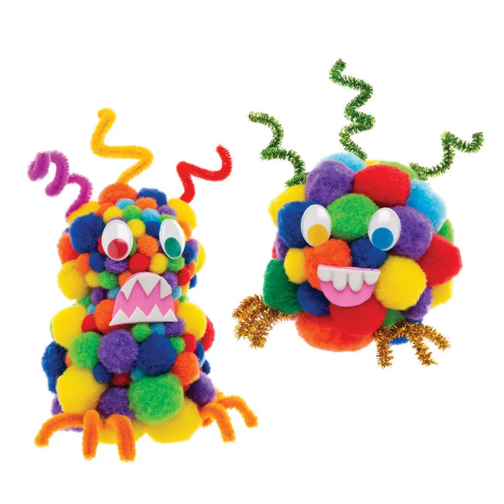 Bunte Pompons Bastelset, Regenbogenfarben, 200 Stück