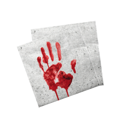 Servietten Blutige Hand, Halloween / Detektiv, 20 Stk