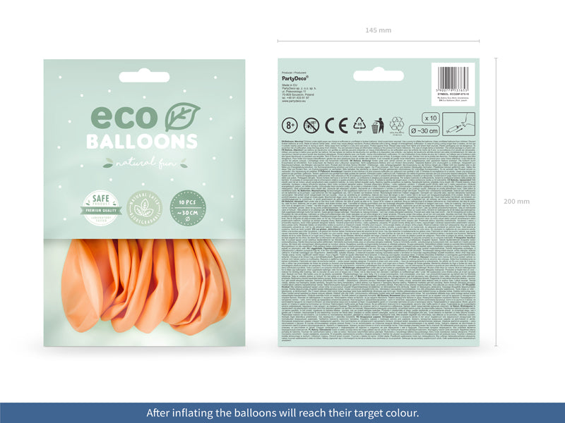 Luftballons pastell pfirsich, Eco, 30 cm, 10er Pack